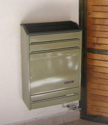 Detalle del calefactor CTZ a gas TB con termostato